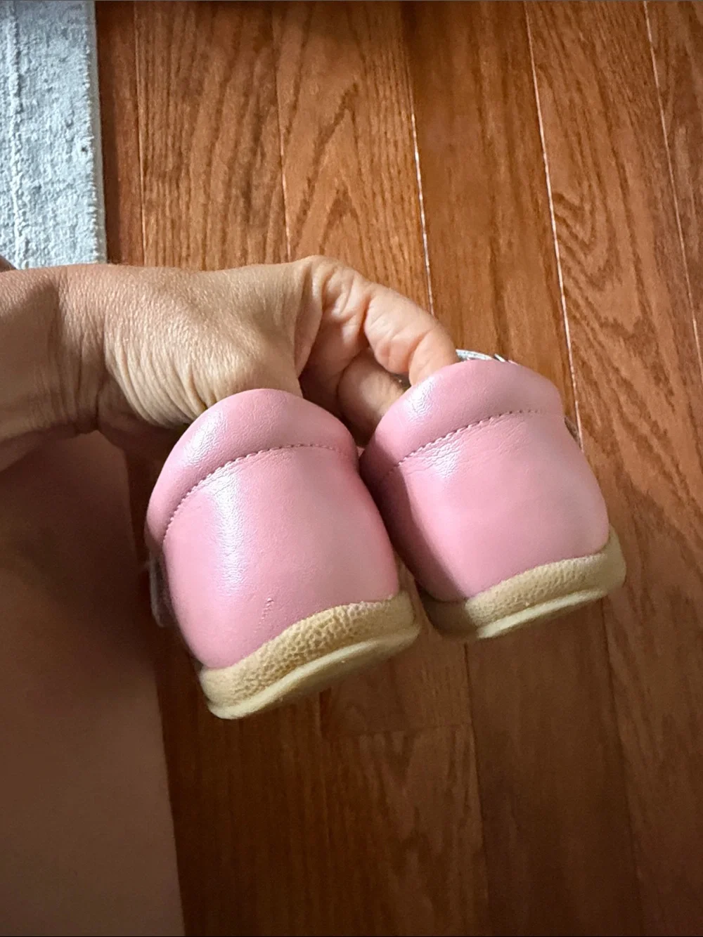 L’amour Girls Pink T-Strap Bow Mary Jane Shoes